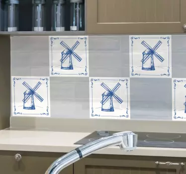 Nederlandse Molen tegelstickers - TenStickers