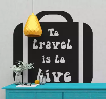 Tekst stickers Reizen is leven citaat - TenStickers