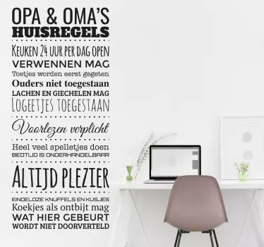 Tekststicker Opa en Oma - TenStickers