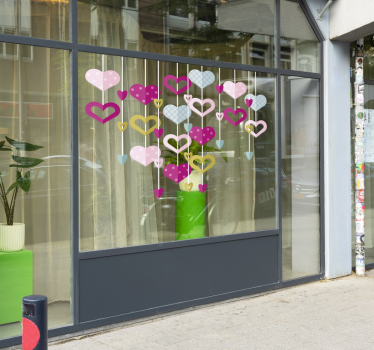 Raamsticker krans harten - TenStickers