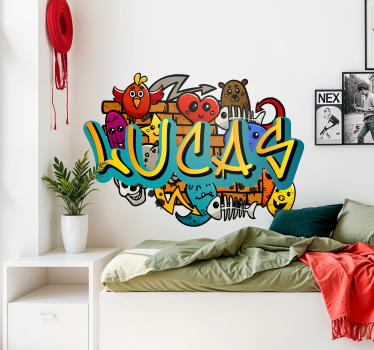 Muursticker graffiti met gepersonaliseerde naam - TenStickers