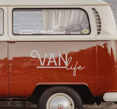 Van leven camper sticker - TenStickers