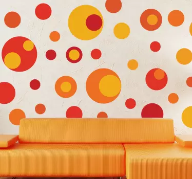 Set van 45 Verschillende cirkels sticker oranje - TenStickers