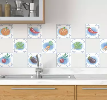 Verse groenten tegelsticker voor de keuken - TenStickers