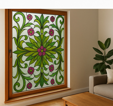 Victoriaans bloemenglas raamsticker - TenStickers