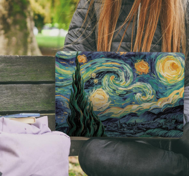 Vincent van gogh 'sterrennacht' laptop sticker - TenStickers