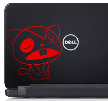 Vinilo portátil gato de trapo - TenStickers