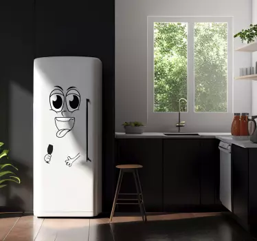 Vinyl gezicht met glas koelkast sticker - TenStickers