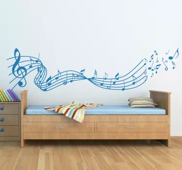 Vliegende Muzikale Noten Muursticker - TenStickers