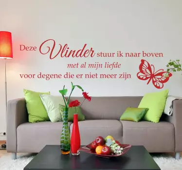 Vlinder mensen rouw tekst sticker - TenStickers