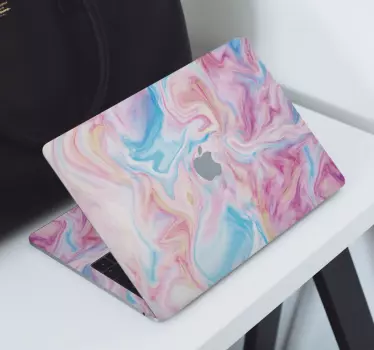 Laptop sicker rose vloeibaar marmer - TenStickers