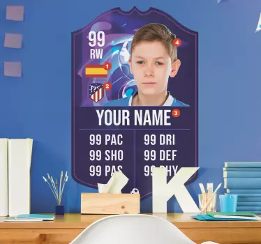 Muursticker kinderkamer FIFA kaart gepersonaliseerd - TenStickers