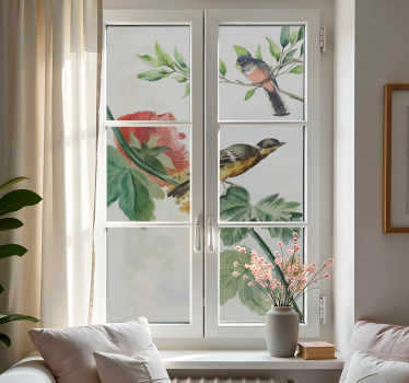 Vogels en takken Raamsticker - TenStickers