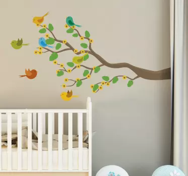 Vogel muursticker tak - TenStickers