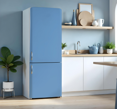 Volledig blauw koelkast sticker - TenStickers