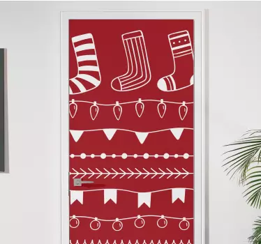 Kerst sticker vrolijke feestpatronen - TenStickers