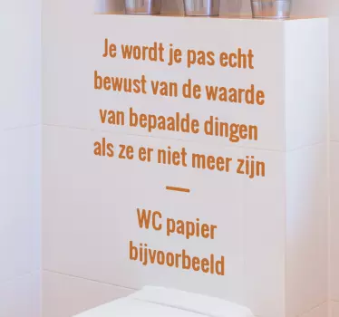 Waarde van dingen muursticker badkamer - TenStickers
