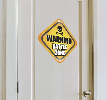 Waarschuwing strijdzone Deursticker - TenStickers