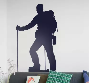 Wandelaar Muursticker Nordic Walking - TenStickers