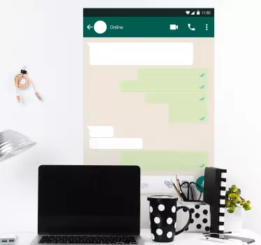Weergave van de berichteninterface whiteboard sticker - TenStickers