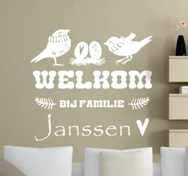 Muursticker woonkamer tekststicker welkom - TenStickers