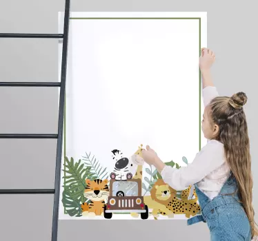 Whiteboard sticker dieren safari avontuur - TenStickers