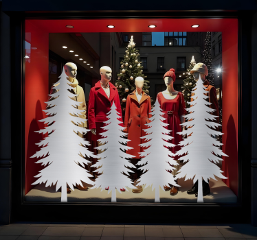 Winterbomen kerst raamsticker - TenStickers