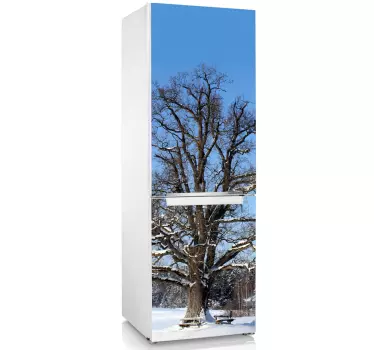Winterboom Koelkast sticker - TenStickers