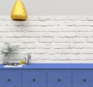 Witte baksteen muursticker - TenStickers