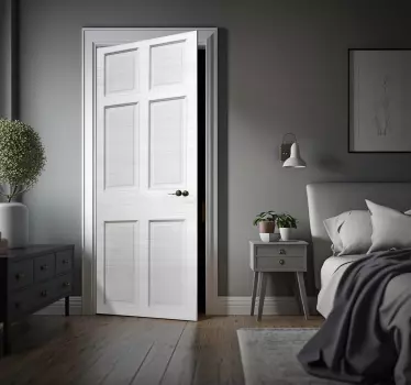 Witte houten met ornamenten Deursticker - TenStickers