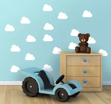 Witte wolken sticker - TenStickers