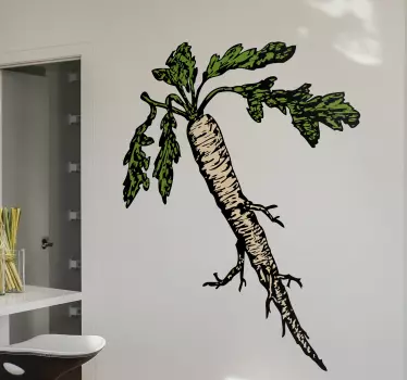 Witte wortel sticker - TenStickers