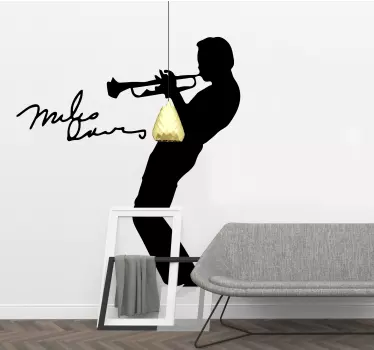 Woonkamer stickers Mijl davis silhouet - TenStickers