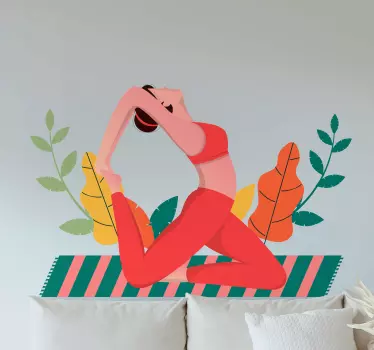 Yogahouding illustratie fashion sticker - TenStickers