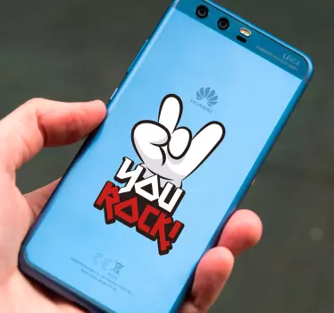 you rock text huawei sticker - TenStickers