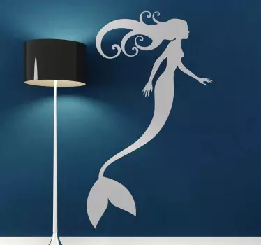 Zeemeermin Silhouet Muursticker - TenStickers