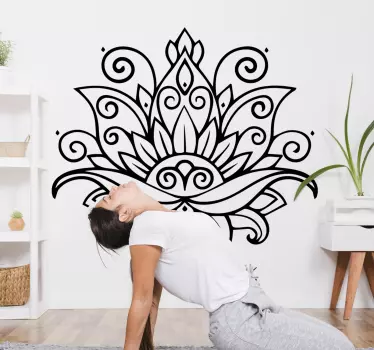 Zelfklevende muursticker bloem mandala - TenStickers