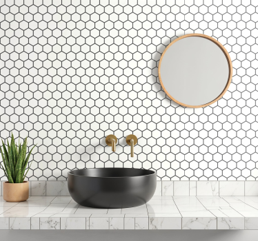 Hexagon zelfklevende tegelsticker wit - TenStickers