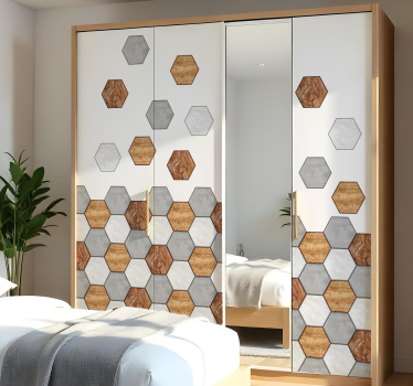 Zeshoekige tegels textuur meubel sticker - TenStickers