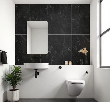 Zwart marmer badkamer sticker - TenStickers
