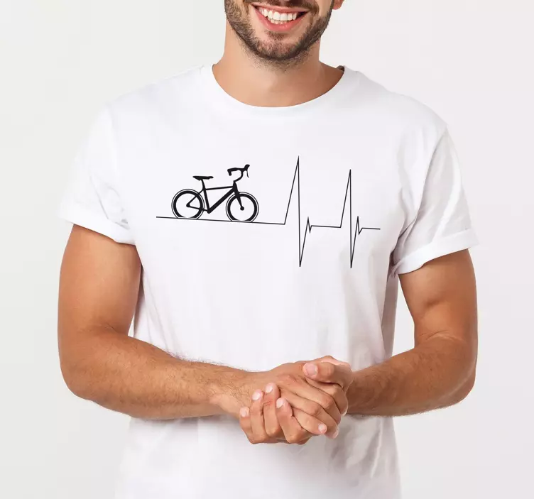 T-shirt hartslag fietspassie - TenStickers