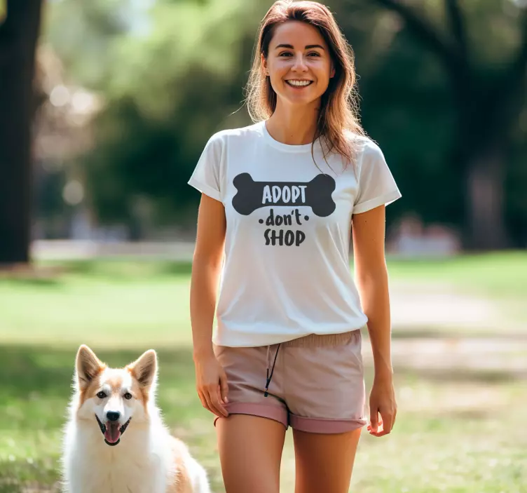 Adopt don't shop t-shirt huisdier - TenStickers