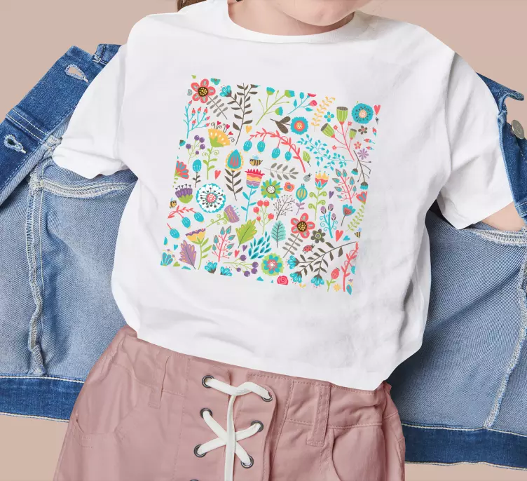 Bloemenpatroon genot kinderen t-shirt - TenStickers