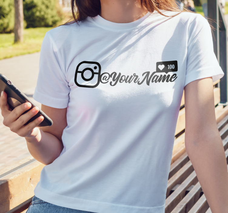 Instagram vind-ik-leuks T-shirt met naam - TenStickers