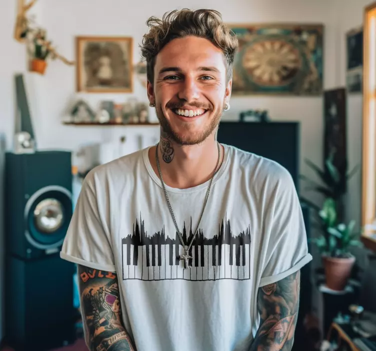 Klavier en Piano geluidsgolf T-shirt - TenStickers