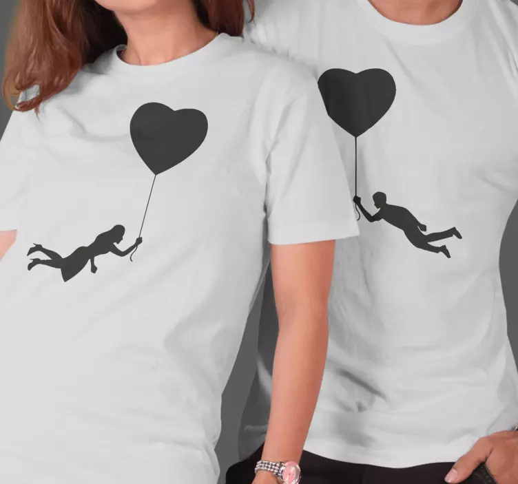 Hart ballonnen koppels t-shirts - TenStickers