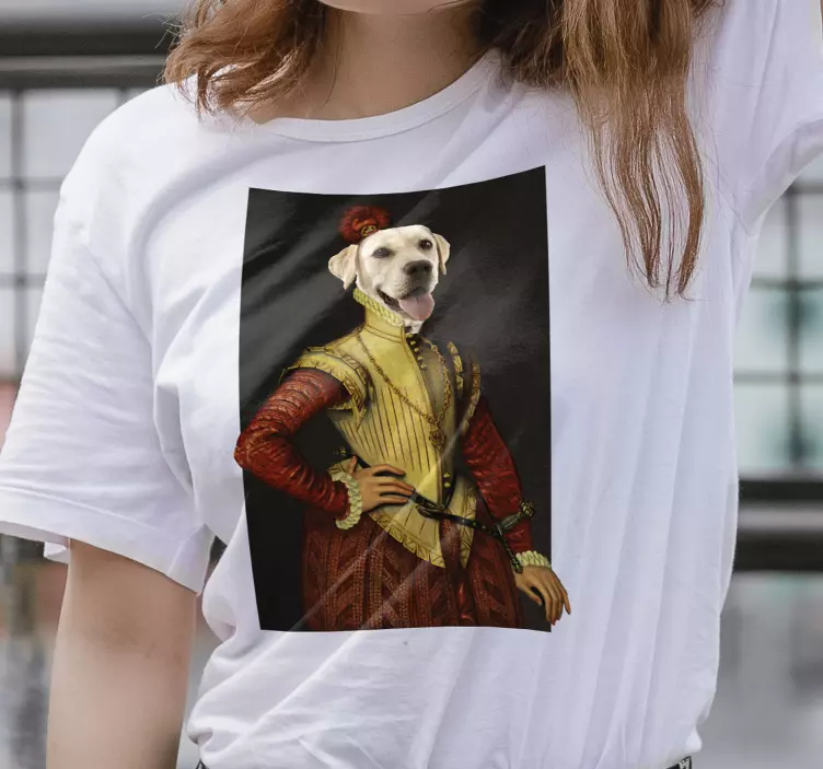 T-shirt aristocratische hond met eigen foto - TenStickers