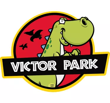 Op maat gemaakt dinosauruspark kinderen t-shirt - TenStickers