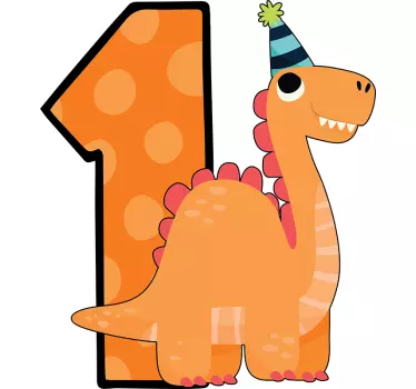 Baby t-shirt schattige dinosaurus verjaardag - TenStickers
