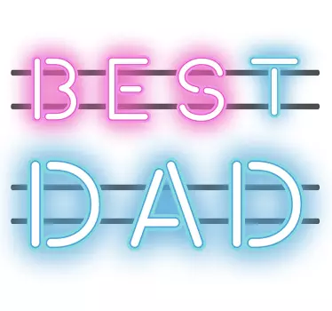 T-shirt vaders en zonen neon tekst beste papa - TenStickers